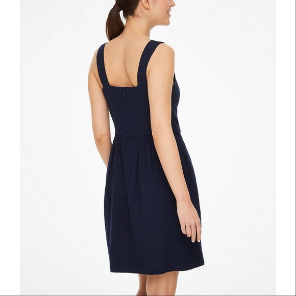 NWT Navy Blue Tie Waist Cotton Dress - Picture 2 of 4